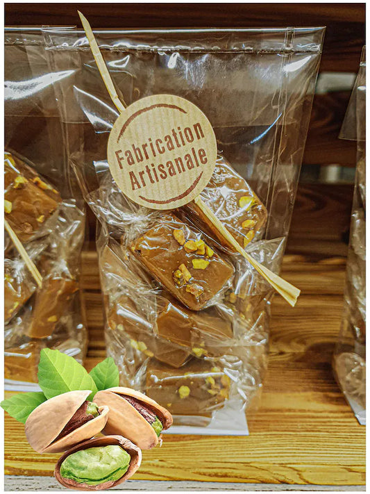 Caramels Bretons pistache au beurre frais et à la fleur de sel de Guérande - 100g